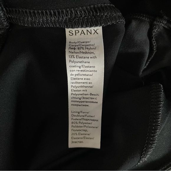SOLD SPANX Faux Leather Leggings Black High-Waisted Countoured Sz Medium - Picture 9 of 13